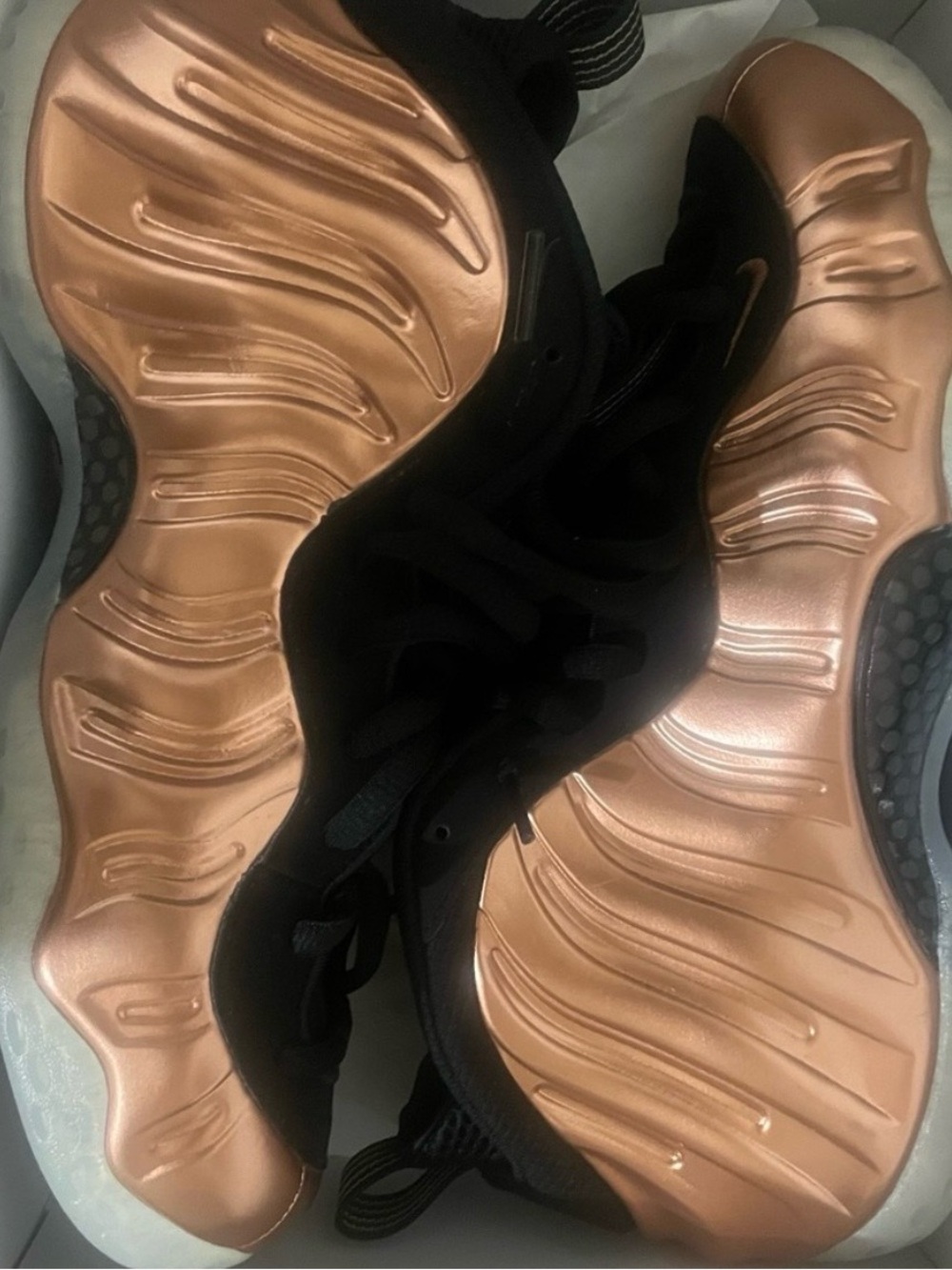 Nike Men’s Black Sneakers with Metallic Copper Foamposite